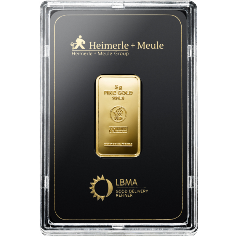 Heimerle + Meule Goldbarren 5 Gr, geprägt