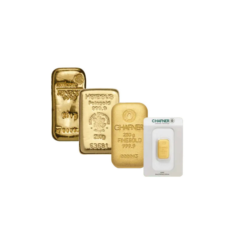 250 Gr Goldbarren diverse