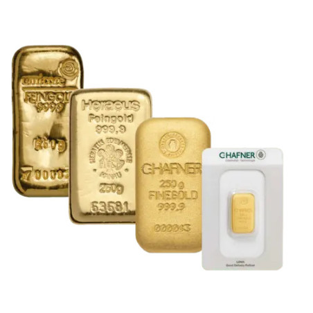 250 Gr Goldbarren diverse