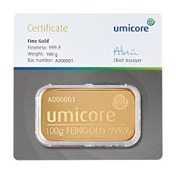 100 Gr Umicore geprägt