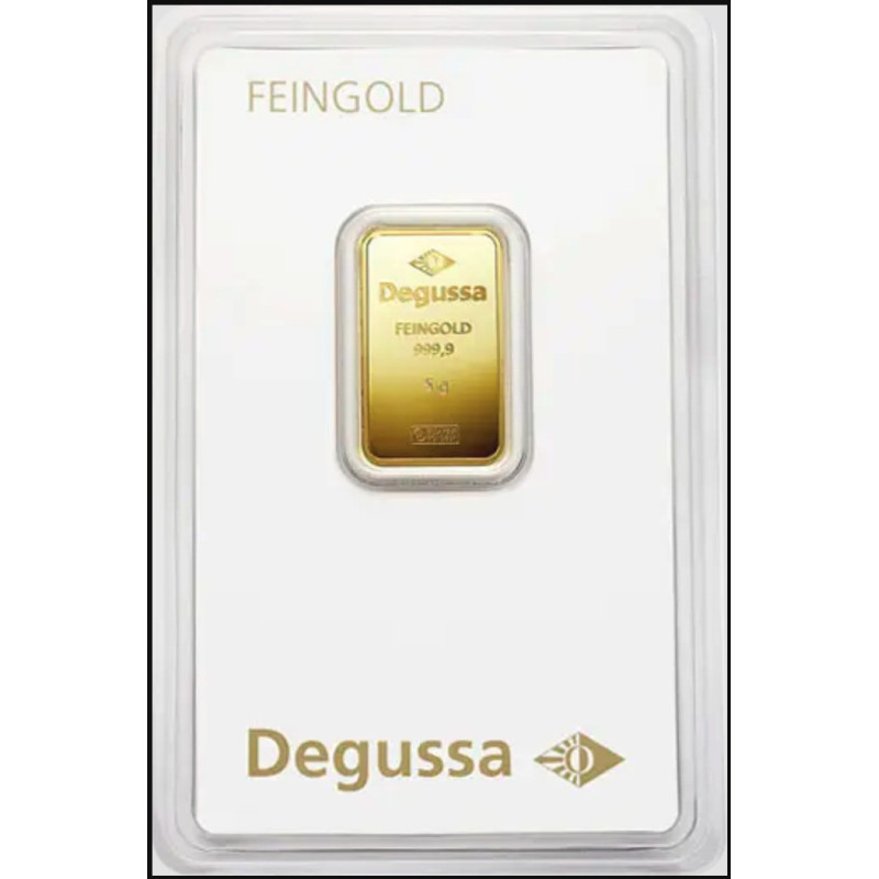 5 g Goldbarren Degussa
