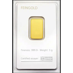5 g Goldbarren Degussa